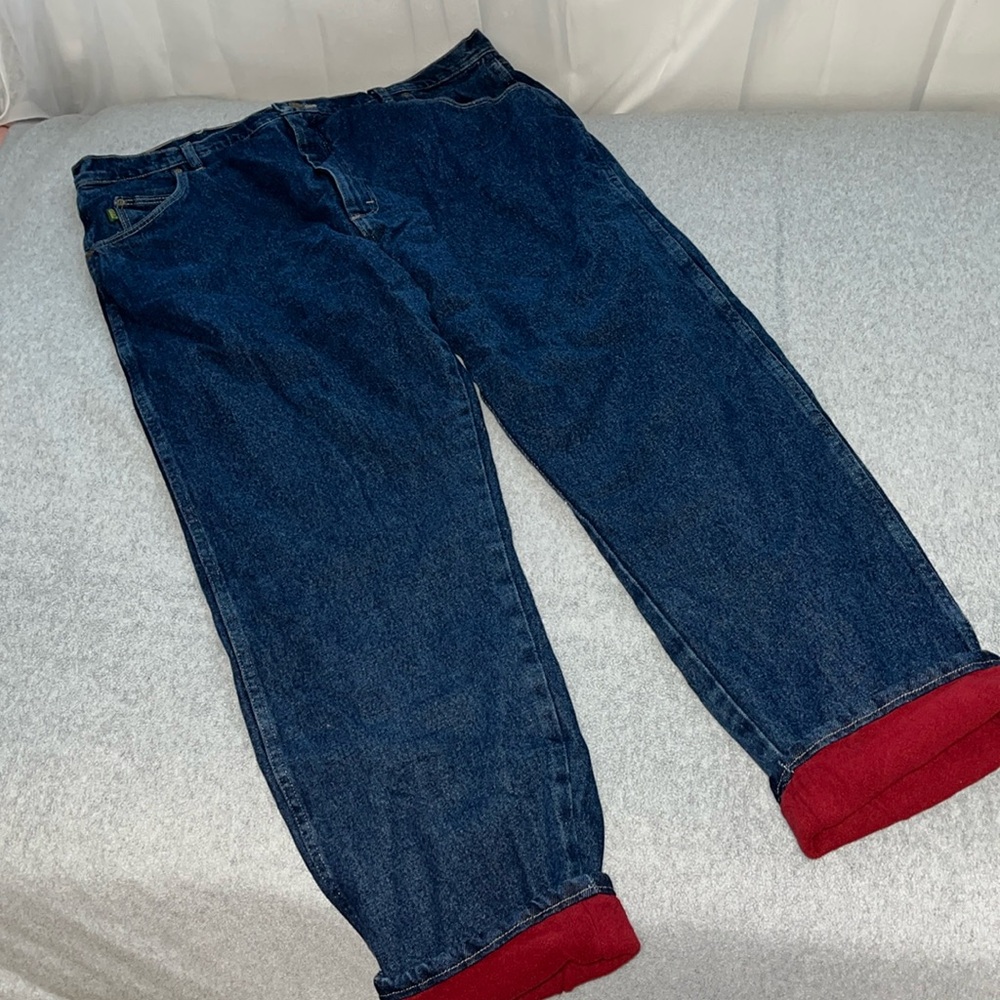 Mens Vintage Cabelas Flannel Lined Jeans Size 42 Outdoors Cabin Chore Work